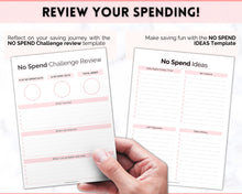 Load image into Gallery viewer, No Spend Challenge BUNDLE | Printable 30 day, 60 day, 90 day Savings Challenge & Monthly Spending Tracker | Pink