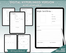 Load image into Gallery viewer, Tarot Cheat Sheet Printable |  Learn Tarot Card Readings for Beginners, Tarot Spreads, Upright & Reverse meanings | Multicolor
