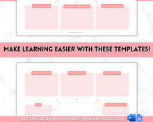Load image into Gallery viewer, EDITABLE Nursing Concept Map Template | Nursing School Notes, Study Guide & Student Nurse Pharmacology & Med Surg Planner | Pink & Mono