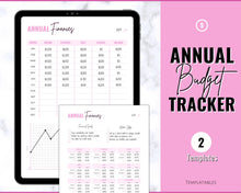 Load image into Gallery viewer, Annual Budget Tracker | Bill, Expenses, Income & Savings Tracker | Brit Pink
