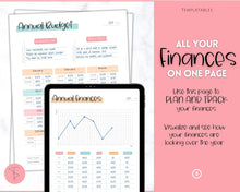 Load image into Gallery viewer, Annual Budget Tracker | Bill, Expenses, Income & Savings Tracker | Colorful Sky