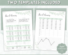 Load image into Gallery viewer, Annual Budget Tracker | Bill, Expenses, Income & Savings Tracker | Green Eucalyptus