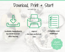 Load image into Gallery viewer, EDITABLE 75 SOFT Challenge Tracker | 75soft Printable Challenge, Fitness & Health Planner | Green Watercolor