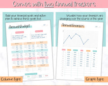Load image into Gallery viewer, Annual Budget Tracker | Bill, Expenses, Income & Savings Tracker | Colorful Sky