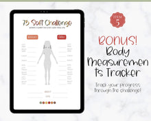 Load image into Gallery viewer, EDITABLE 75 SOFT Challenge Tracker | 75soft Printable Challenge, Fitness & Health Planner | Fall