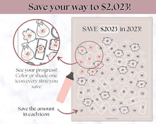 Load image into Gallery viewer, Save 2023 in 2023 Savings Tracker | 2k Savings Challenge Printable | Lux