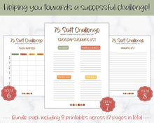 Load image into Gallery viewer, EDITABLE 75 SOFT Challenge Tracker | 75soft Printable Challenge, Fitness & Health Planner | Fall