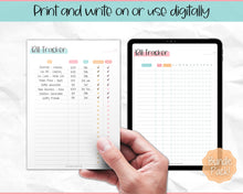 Load image into Gallery viewer, Bill Payment Tracker Printable | Monthly Bill Organizer, Checklist & Calendar | Colorful Sky