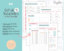 Load image into Gallery viewer, Workout Tracker BUNDLE | Fitness, Exercise & Weight loss Planner | Colorful Sky