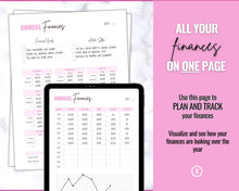 Load image into Gallery viewer, Annual Budget Tracker | Bill, Expenses, Income & Savings Tracker | Brit Pink