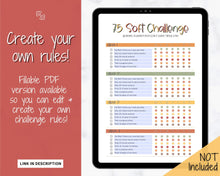 Load image into Gallery viewer, EDITABLE 75 SOFT Challenge Tracker | 75soft Printable Challenge, Fitness & Health Planner | Fall