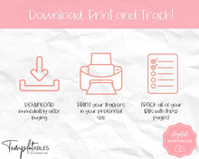 Load image into Gallery viewer, Bill Payment Tracker Printable | Monthly Bill Organizer, Checklist & Calendar | Colorful Sky