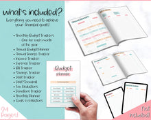 Load image into Gallery viewer, Bill Payment Tracker Printable | Monthly Bill Organizer, Checklist & Calendar | Colorful Sky