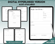Load image into Gallery viewer, Tarot Card Trackers & Monthly Readings | Learn Tarot Card Readings, Tarot Spreads | Beginner Tarot Planner Workbook, Grimoire & Cheat Sheets | Blue