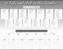 Load image into Gallery viewer, Cleaning Checklist, Printable Room by room Cleaning Cards | Family & Kids Cleaning Schedule Planner & Tracker | Mono Swash
