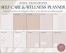 Load image into Gallery viewer, Self Care Planner & Wellness Journal BUNDLE | Printable Selfcare Tracker Checklist, Wellbeing, Mindfulness & Health Planners | Lux