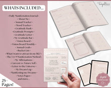 Load image into Gallery viewer, Manifestation & Affirmation Journal | Law of Attraction, Vision Board & Mindfulness Printables | Lux