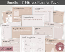 Load image into Gallery viewer, Ultimate PLANNER BUNDLE | Printable Goal Planner, Finances & Budget Planner, Fitness Planner, Self Care Journal, Life Planner | Lux