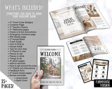 Load image into Gallery viewer, Airbnb Host BUNDLE | Editable Airbnb Signs, Welcome Book Template, Cleaning checklist, Business Tracker Spreadsheet | Farmhouse