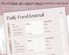Load image into Gallery viewer, Boho Daily Food Diary Printable | Food Journal, Diet & Nutrition Log | Lux