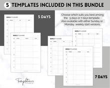 Load image into Gallery viewer, EDITABLE Weekly Planner 1 Page Templates | 2023 Weekly Schedule, To Do List Printable & Habit Tracker templates | Mono Style 2