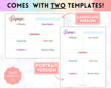 Load image into Gallery viewer, Disease Template, Nursing Patho Pathophysiology Study Guide for Students, Med Surg Brain Sheet, Disease Overview Printable | Pastel Rainbow