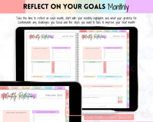 Load image into Gallery viewer, Digital GOAL Planner | GoodNotes Goals Tracker, SMART Goal Setting, Vision Board, UNDATED iPad Goal Journal | Pastel Rainbow
