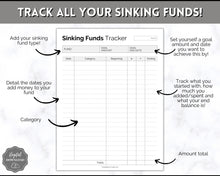 Load image into Gallery viewer, Sinking Funds Tracker BUNDLE | Printable Savings, Budget & Finance Trackers | Mono