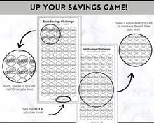 Load image into Gallery viewer, Mini Savings Challenge Printable BUNDLE | 12 Saving Trackers, Cash Envelope, A6 Saving Challenges | Mono