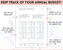 Load image into Gallery viewer, Annual Budget Tracker | Bill, Expenses, Income & Savings Tracker | Pink