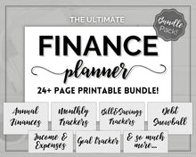 Load image into Gallery viewer, Finance Planner BUNDLE | Printable Budget Planner Templates & Spending, Expenses & Savings Trackers | Swash