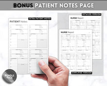 Load image into Gallery viewer, 4 Patient Nurse Report Sheet to Organize your Shifts | Nurse Brain Sheet, ICU Nurse Report Patient Assessment Template | Mono