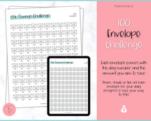 Load image into Gallery viewer, 5k Envelope Challenge, 5000 Savings Tracker Printable, 100 Envelopes Save, Budget Cash Envelope, 100 day challenge, Money Saving Finance | Colorful Sky