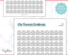 Load image into Gallery viewer, 5k Envelope Challenge, 5000 Savings Tracker Printable, 100 Envelopes Save, Budget Cash Envelope, 100 day challenge, Money Saving Finance | Colorful Sky