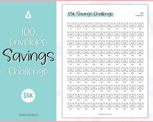 Load image into Gallery viewer, 5k Envelope Challenge, 5000 Savings Tracker Printable, 100 Envelopes Save, Budget Cash Envelope, 100 day challenge, Money Saving Finance | Colorful Sky