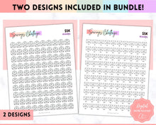 Load image into Gallery viewer, 5k Envelope Challenge, 5000 Savings Tracker Printable, 100 Envelopes Save, Budget Cash Envelope, 100 day challenge, Money Saving Finance | Pastel Rainbow