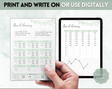 Load image into Gallery viewer, Annual Budget Tracker | Bill, Expenses, Income & Savings Tracker | Green Eucalyptus