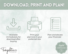 Load image into Gallery viewer, Annual Budget Tracker | Bill, Expenses, Income & Savings Tracker | Green Eucalyptus