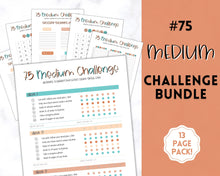 Load image into Gallery viewer, EDITABLE 75 MEDIUM Challenge Tracker | 75medium Printable Challenge, Fitness & Health Planner | Summer