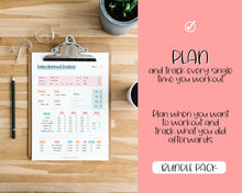 Load image into Gallery viewer, Workout Tracker BUNDLE | Fitness, Exercise & Weight loss Planner | Colorful Sky