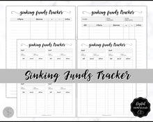 Load image into Gallery viewer, Sinking Funds Tracker BUNDLE | Printable Savings, Budget & Finance Trackers | Mono Swash