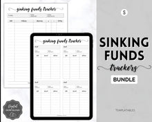 Load image into Gallery viewer, Sinking Funds Tracker BUNDLE | Printable Savings, Budget & Finance Trackers | Mono Swash