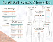 Load image into Gallery viewer, EDITABLE 75 SOFT Challenge Tracker | 75soft Printable Challenge, Fitness & Health Planner | Summer
