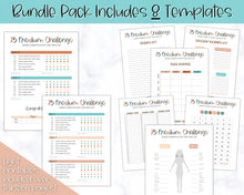 Load image into Gallery viewer, EDITABLE 75 MEDIUM Challenge Tracker | 75medium Printable Challenge, Fitness & Health Planner | Summer