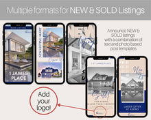 Load image into Gallery viewer, 65 REAL ESTATE Instagram Story Templates. Editable Realtor Canva Template Pack. Instagram Square Posts. Marketing Graphics, Social Media IG