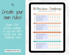 Load image into Gallery viewer, EDITABLE 75 MEDIUM Challenge Tracker | 75medium Printable Challenge, Fitness & Health Planner | Summer