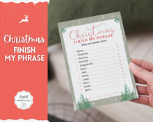Load image into Gallery viewer, Christmas Finish My Phrase Game | Holiday Xmas Party Game Printables for the Family | Green
