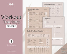 Load image into Gallery viewer, Workout Tracker BUNDLE | Fitness, Exercise & Weight loss Planner | Lux