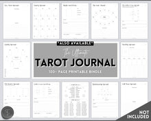 Load image into Gallery viewer, Tarot Numerology Sheet & Monthly Readings | Learn Tarot Card Readings, Tarot Spreads & Beginner Tarot Planner | Mono