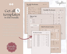 Load image into Gallery viewer, Workout Tracker BUNDLE | Fitness, Exercise & Weight loss Planner | Lux